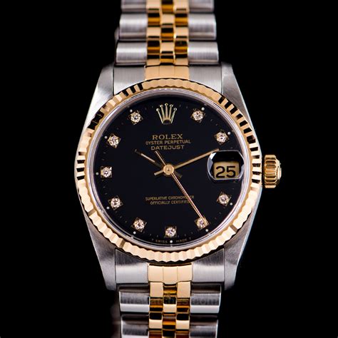 rolex oyster perpetual datejust stahl gold|Rolex 31mm Datejust diamond bezel.